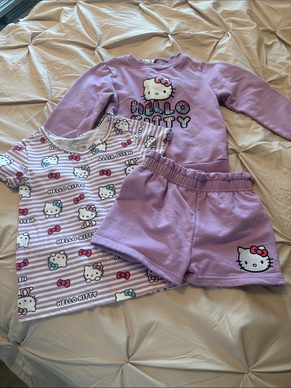 Hello Kitty Lilac 3-Piece Set with Shorts and Tank